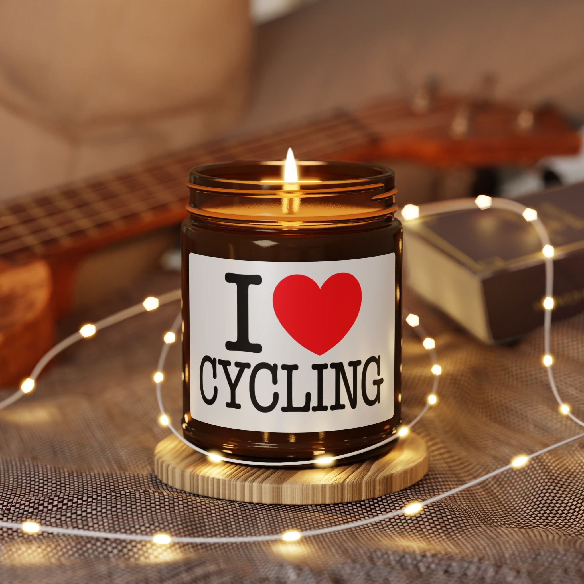 I Love Cycling Classic Candle Gift - Cyclist Stocking Stuffer