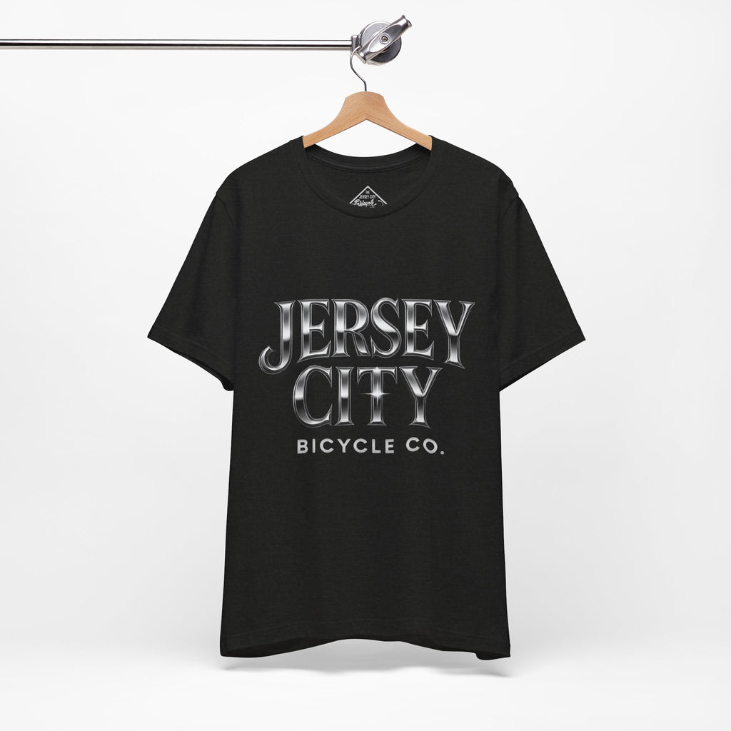 Jersey City Bicycle Co. Tee — Vintage Silver Logo T-Shirt