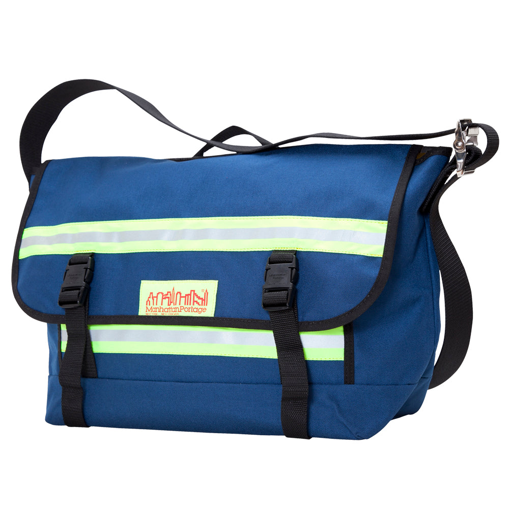 Manhattan Portage Pro Bike Messenger Bag with Stripes (MD) Navy