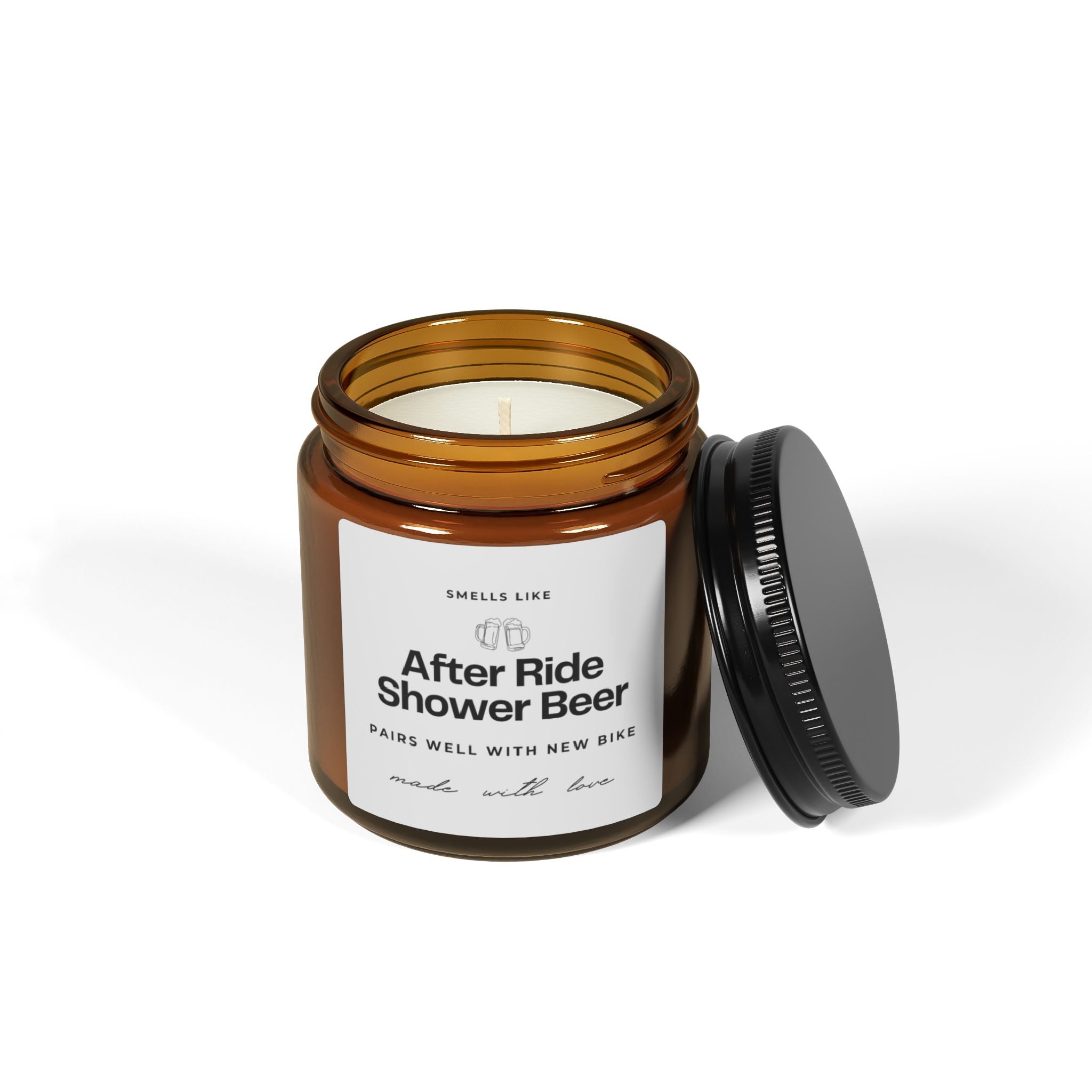 Smells Like After Ride Shower Beer Soy Candle Bike Lover Candle