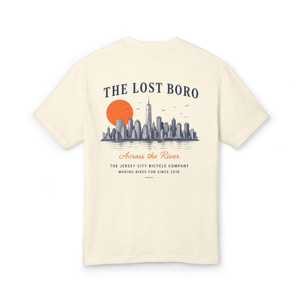 Graphic Tee — "The Lost Boro" Jersey City Skyline Bike Club Shirt