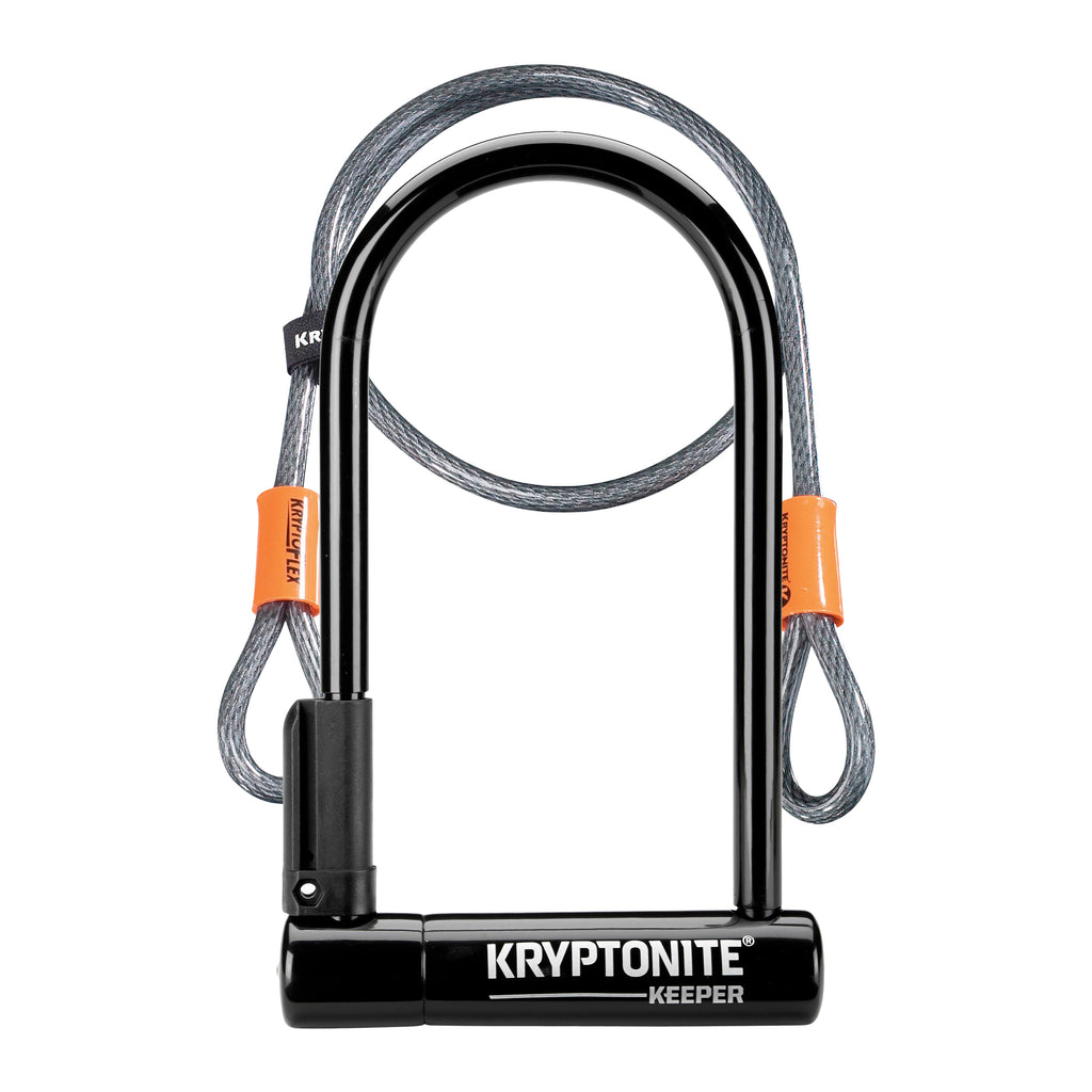 Kryptonite Keeper 12 U-Lock - STD - 4 x 8 in, with 4ft Cable & Bracket