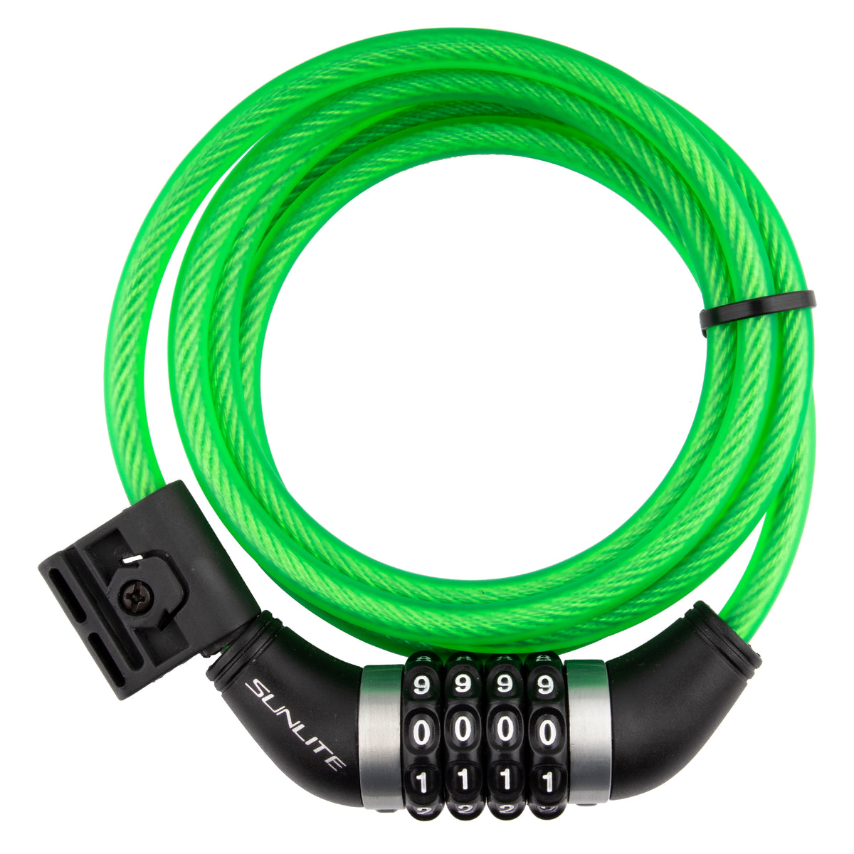 Sunlite Resettable Combo Cable Lock - 8mm - Green