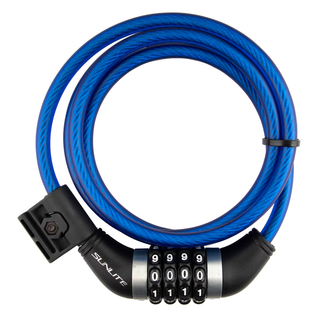 Sunlite Resettable Combo Cable Lock - 8mm - Blue