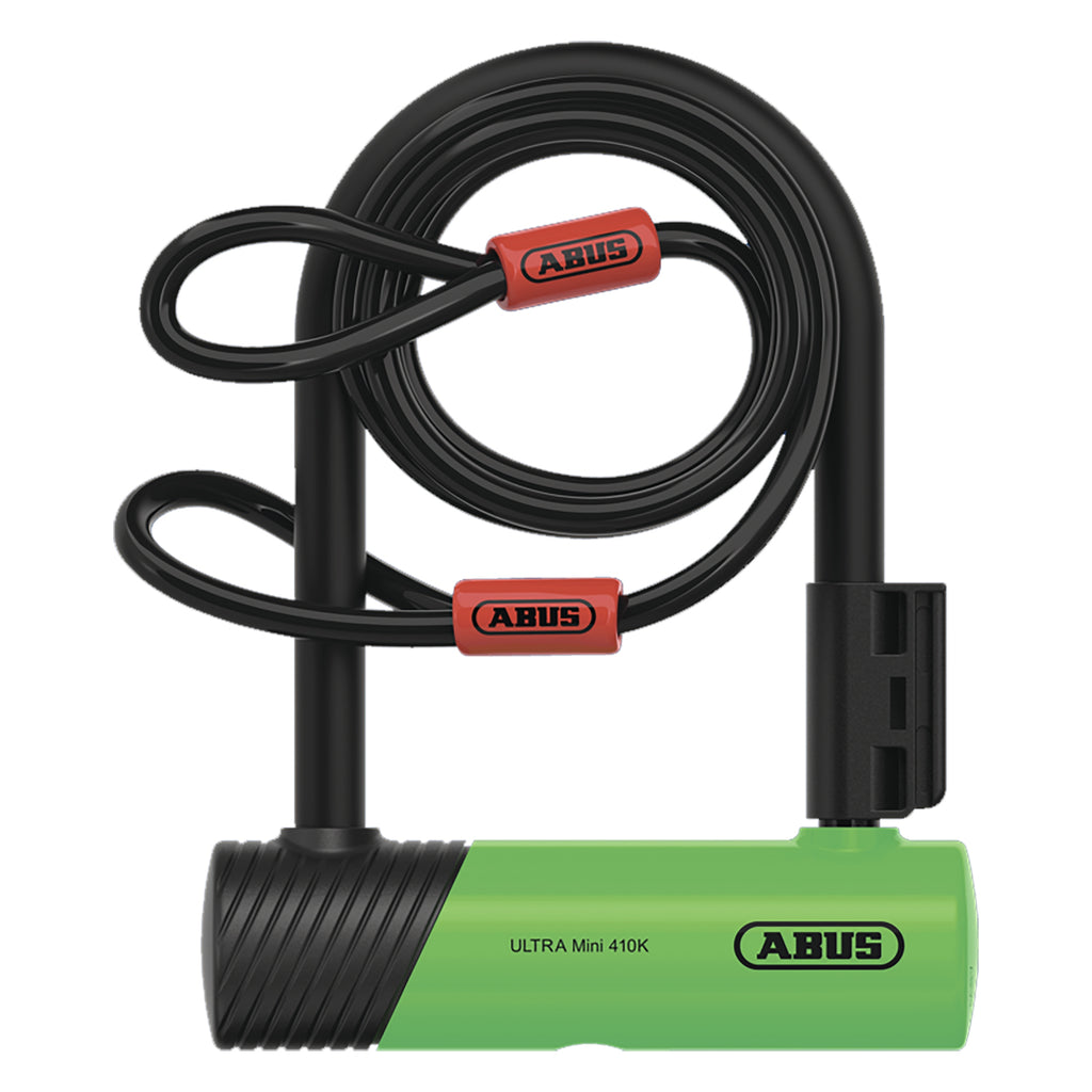 ABUS Ultra 410 U-Lock - Mini 140mm - Green, with Cobra Cable