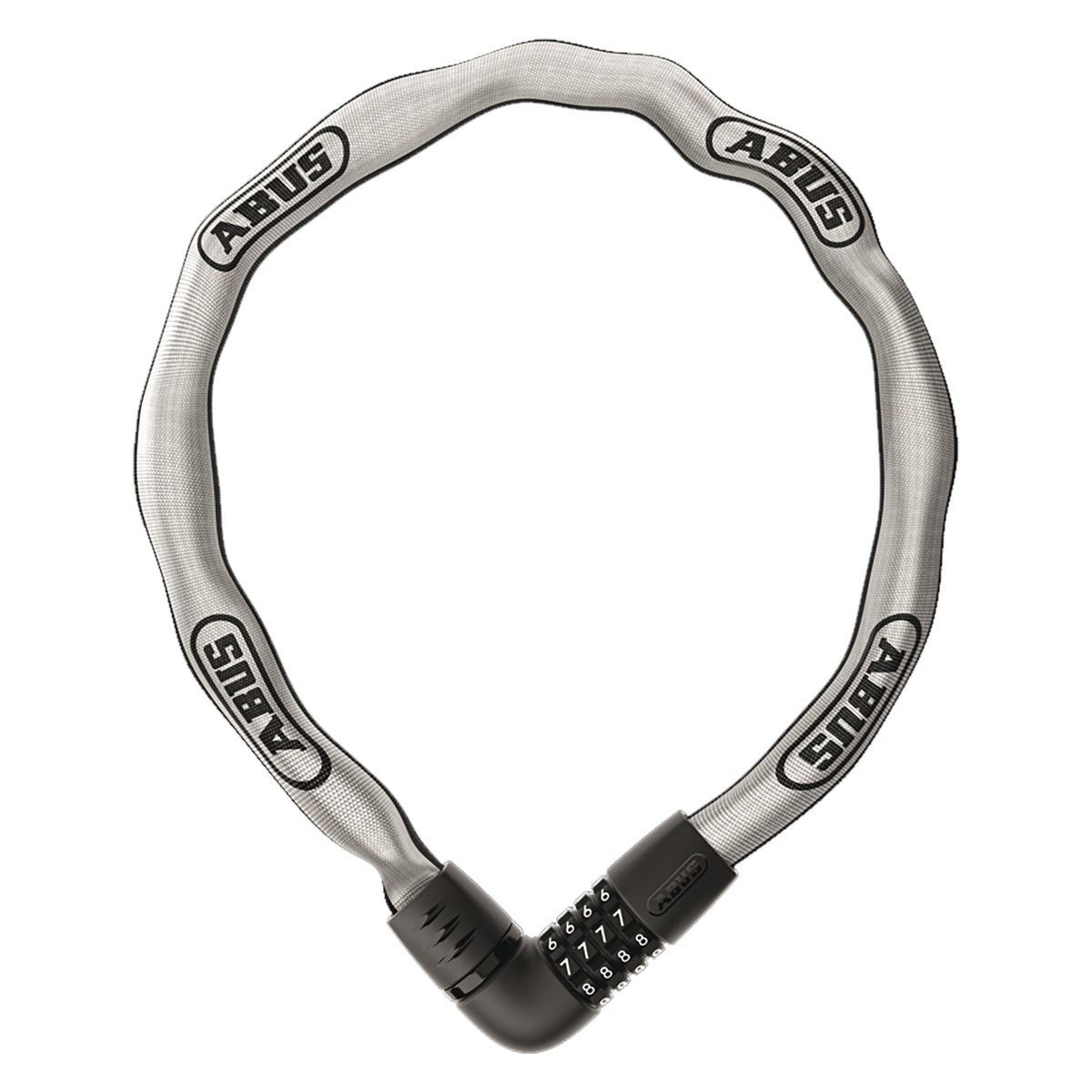 ABUS 6807 Combo Chain Lock - 110cm - Reflective Silver