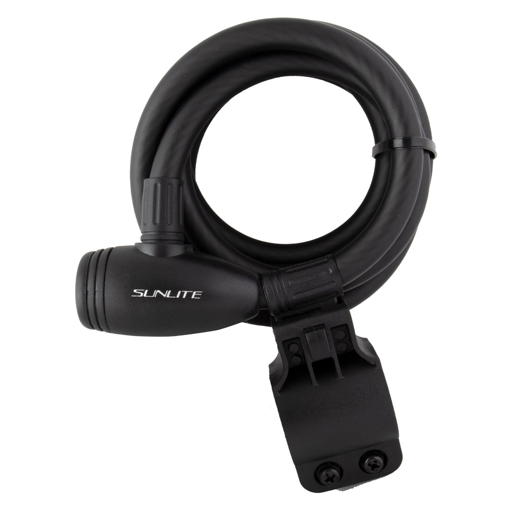 Sunlite Integrated Key Cable Lock - 12mm x 6ft Coil, with Bracket