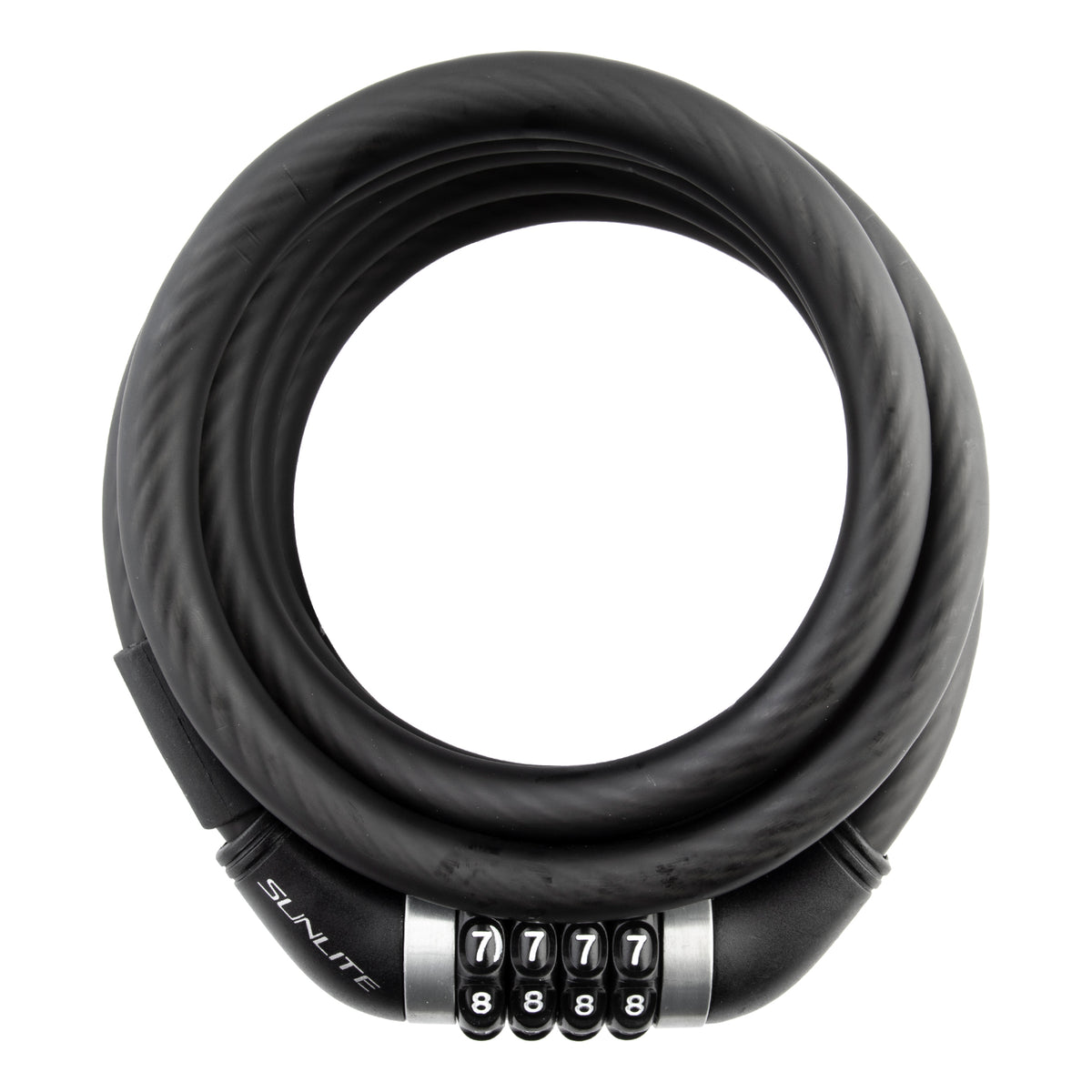 Sunlite Resettable Combo Cable Lock - 12mm Coil, with Bracket