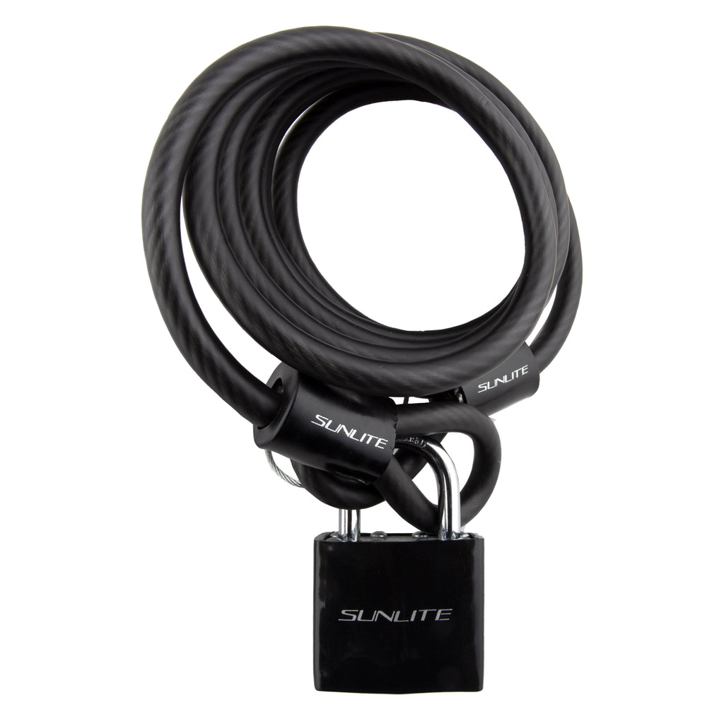 Sunlite Key Lock & Cable with Padlock - Black