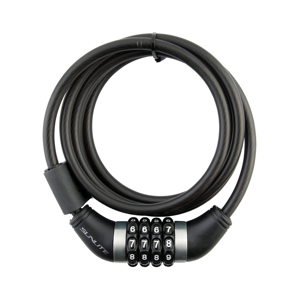 Sunlite Resettable Combo Cable Lock - 8mm - Black