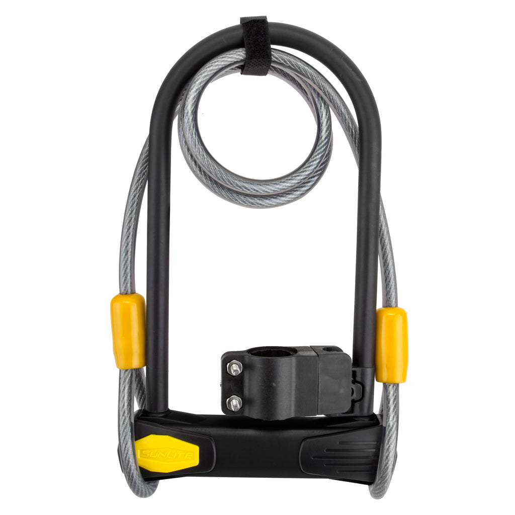 Sunlite Defender D3 U-Lock - STD - 4.5 x 9 in, with 4ft Cable, with Bracket