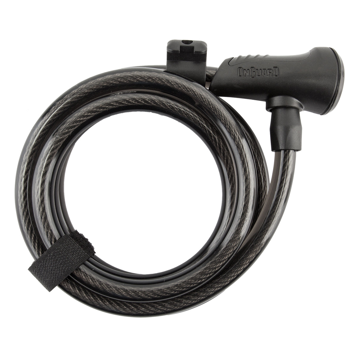 OnGuard Neon Key Cable Lock - 8156 Coil - 6ft x 12mm, with Bracket, Black