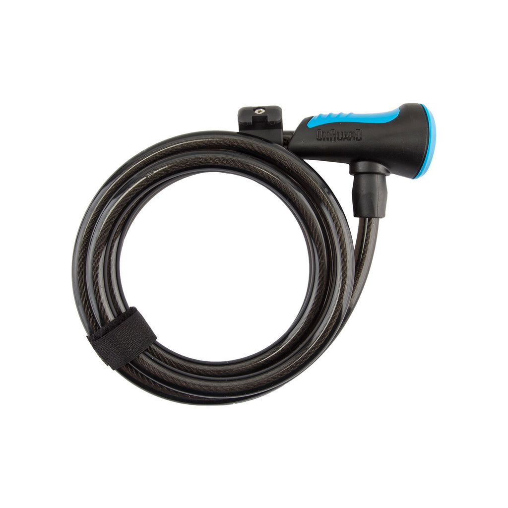 OnGuard Neon Key Cable Lock - 8157 Coil - 6ft x 10mm, Blue