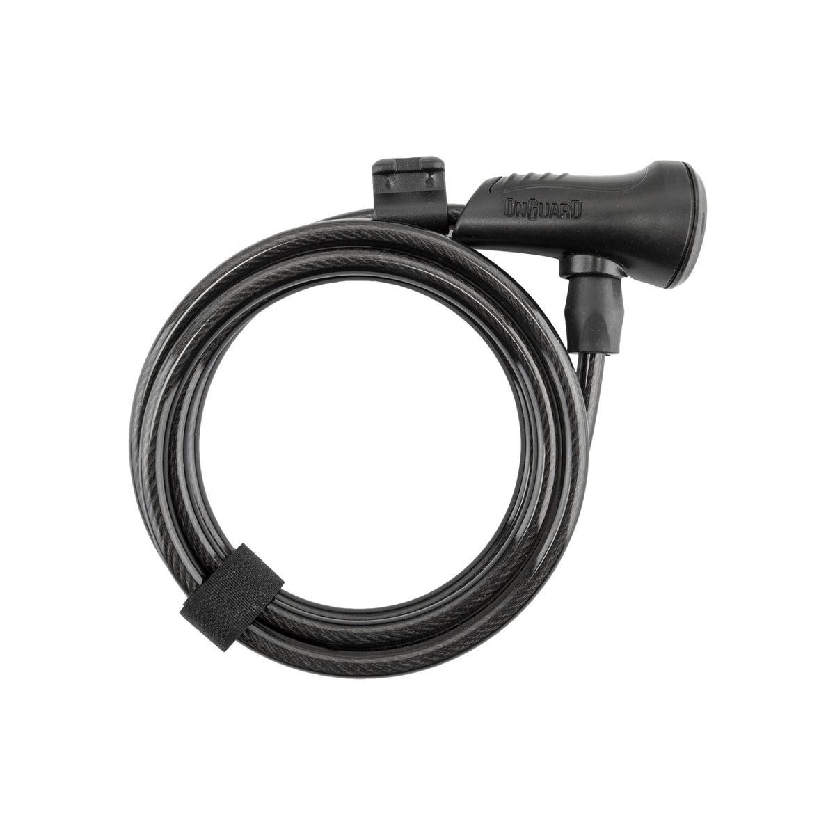 OnGuard Neon Key Cable Lock - 8158 Coil - 6ft x 8mm, with Bracket, Black