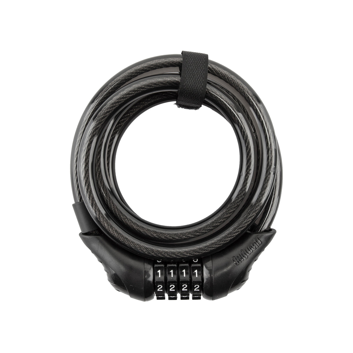 OnGuard Neon Combo Cable Lock - 8159 Coil - 6ft x 12mm, with Bracket, Black