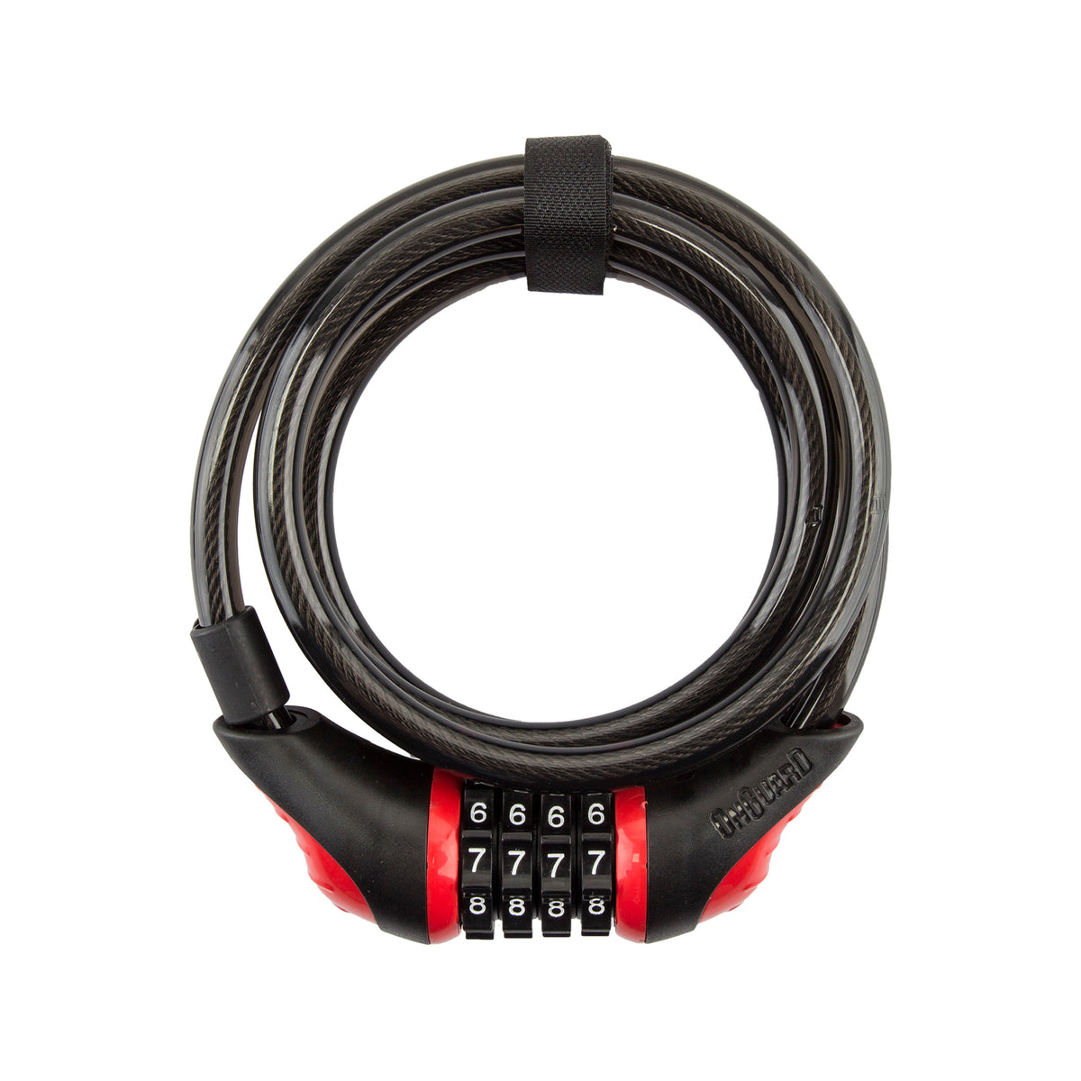 OnGuard Neon Combo Cable Lock - 8160 Coil - 6ft x 10mm, Red