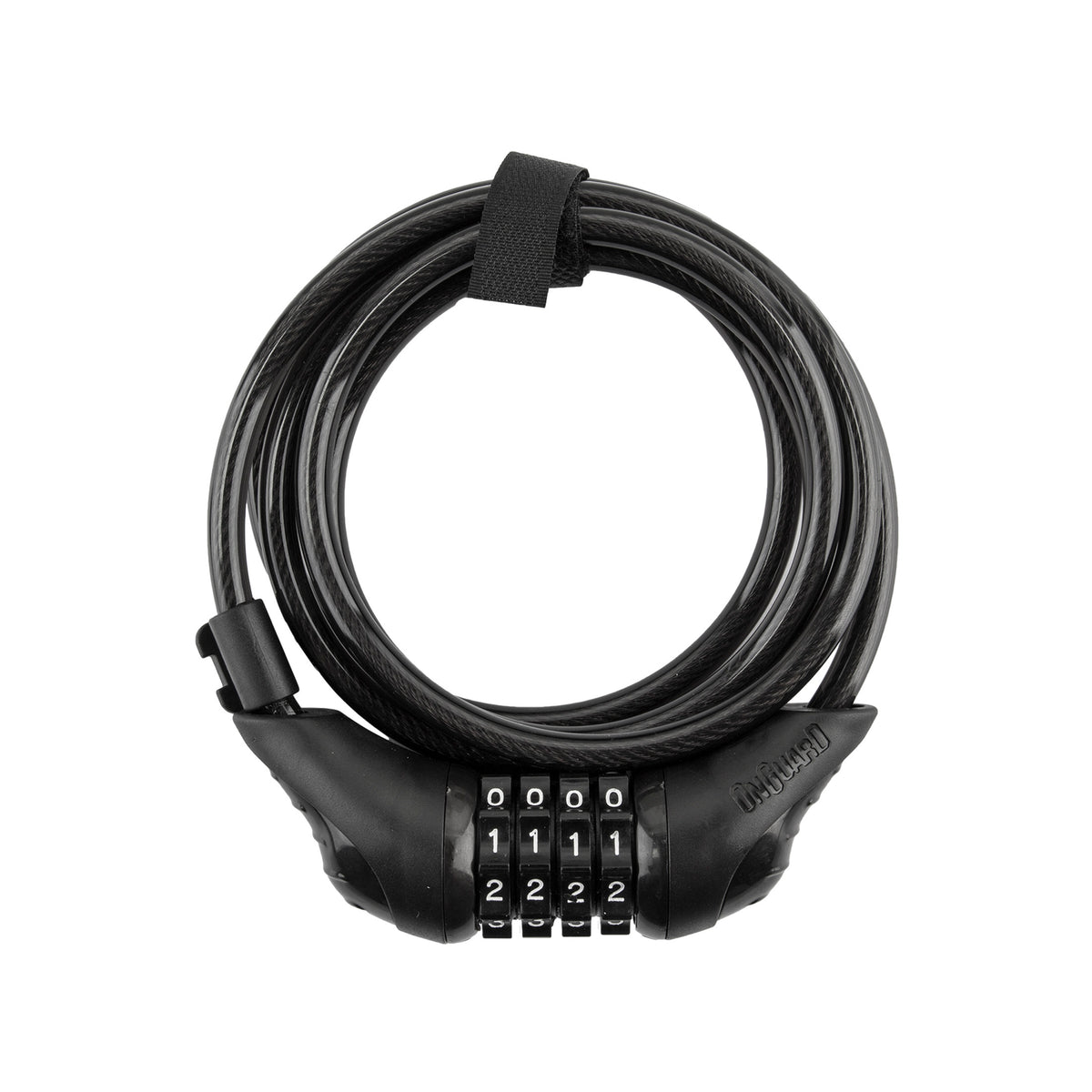 OnGuard Neon Combo Cable Lock - 8161 Coil - 6ft x 8mm, Black