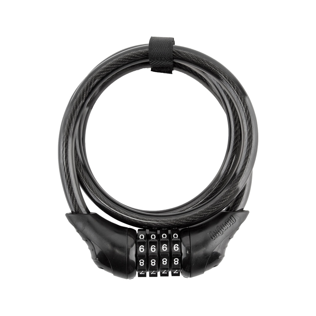 OnGuard Neon Combo Cable Lock - 8169 Straight - 4ft x 12mm, Black