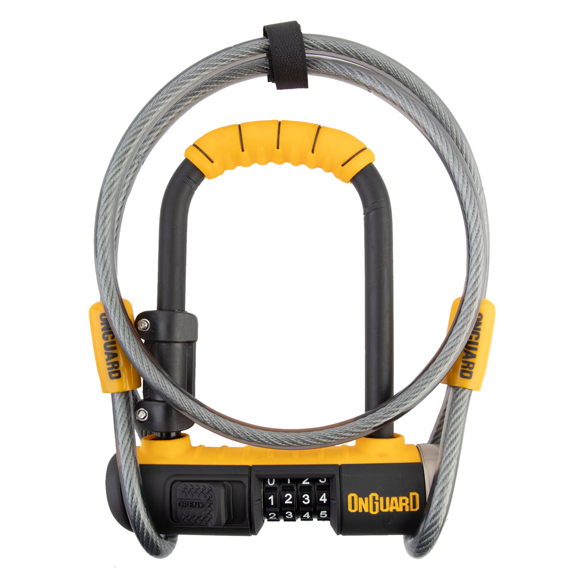 OnGuard Bulldog U-Lock - 8015C Mini DT Combo - 3.5 x 5.2 in, with 4ft Cable