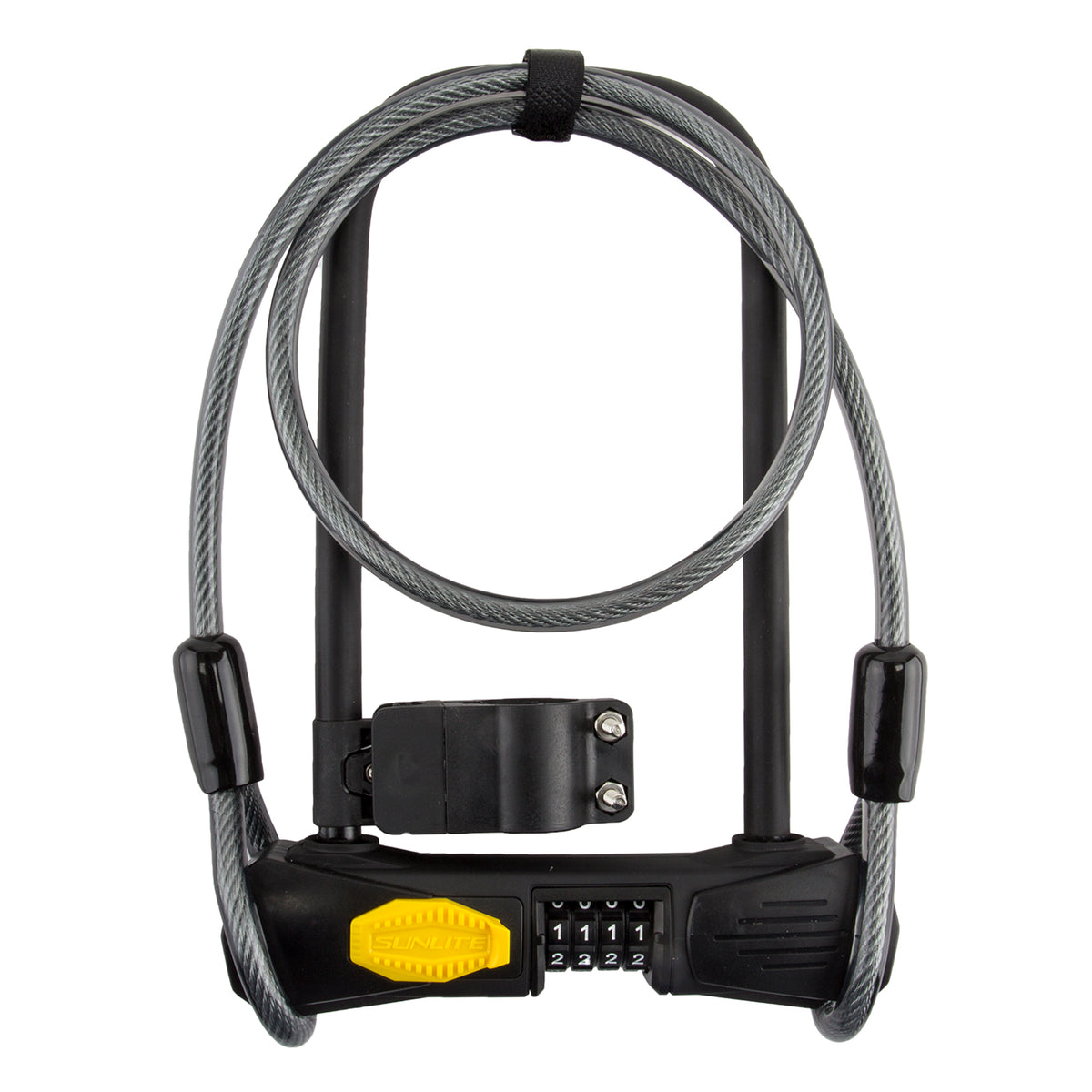 Sunlite Defender D3 U-Lock - STD Combo - 4.5 x 9 in, with 4ft Cable, with Bracket