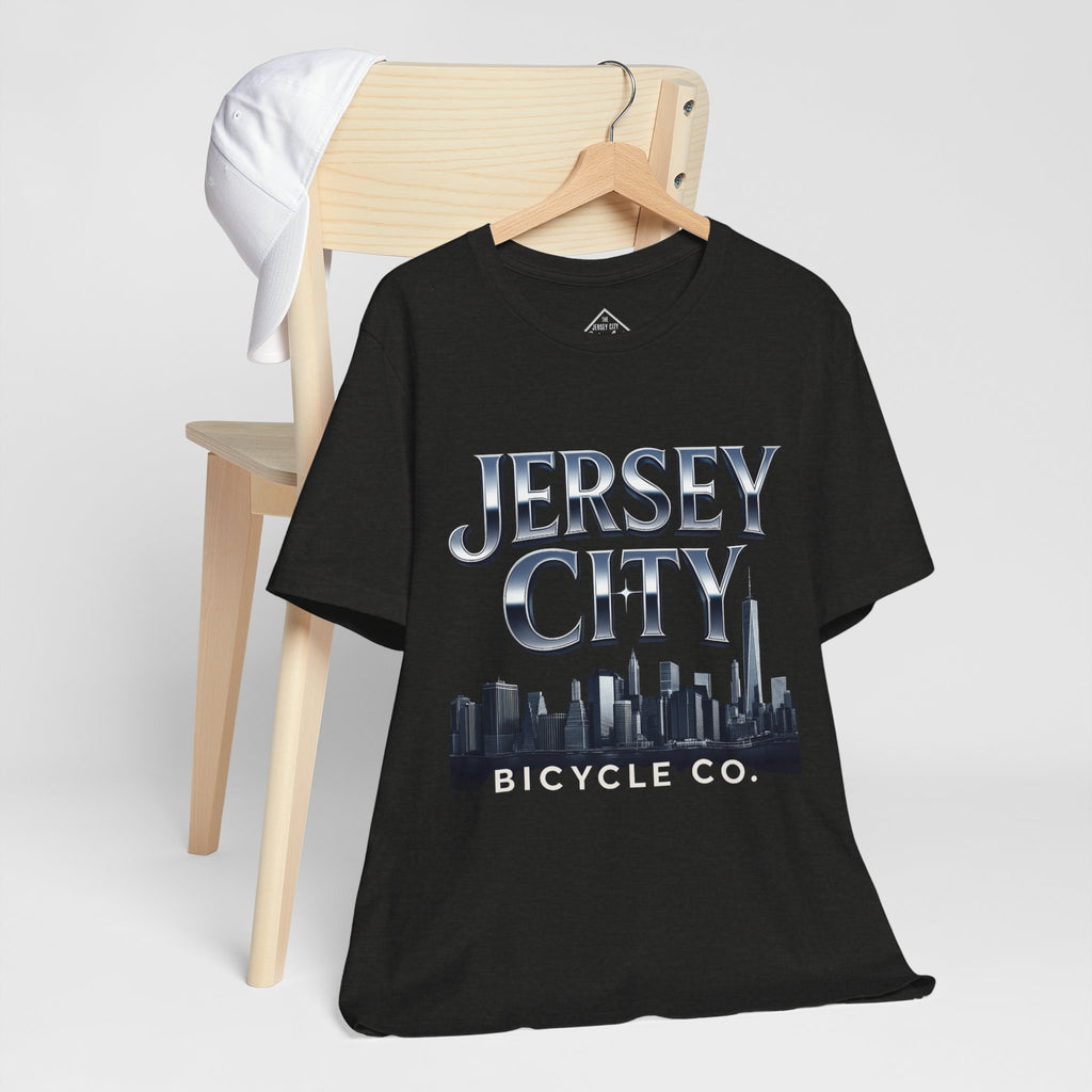 Jersey City Bicycle Co. Tee — Vintage Silver Logo T-Shirt