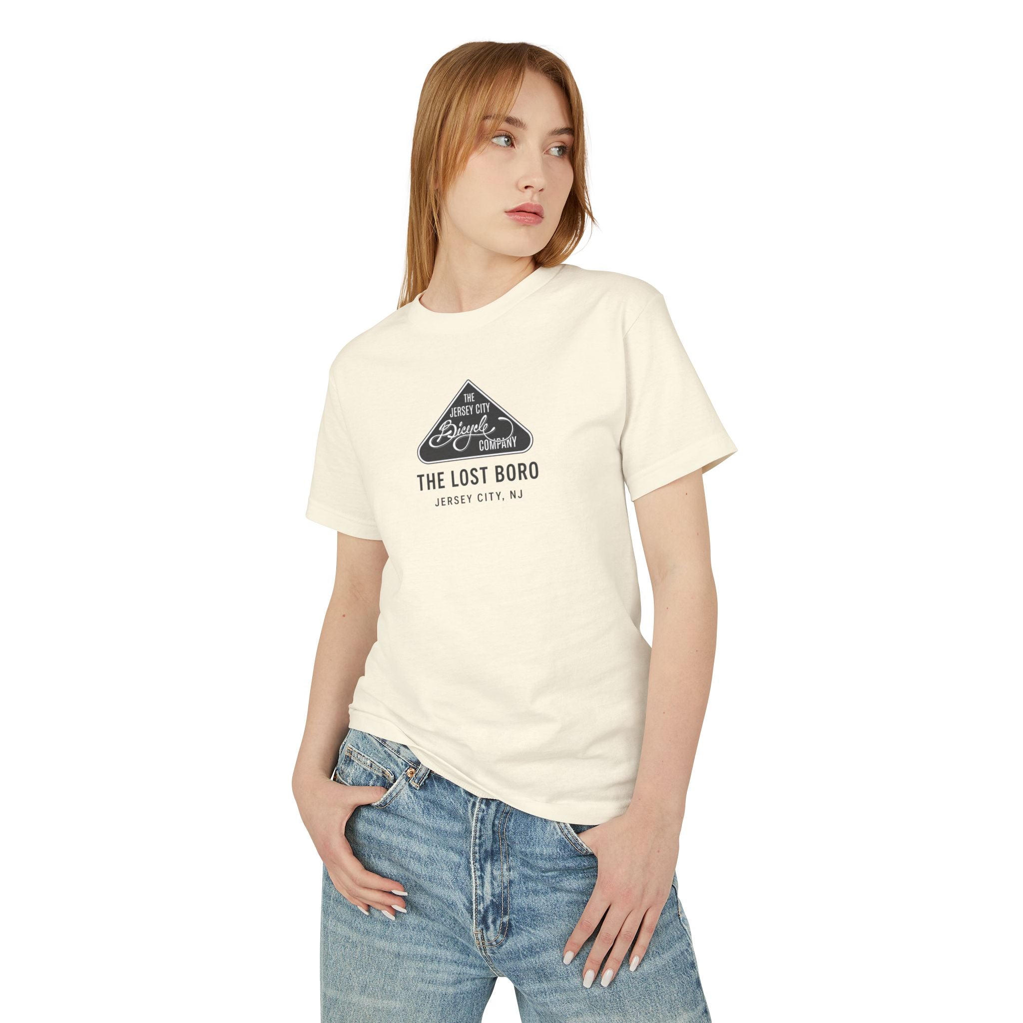 Graphic Tee — "The Lost Boro" Jersey City Skyline Bike Club Shirt