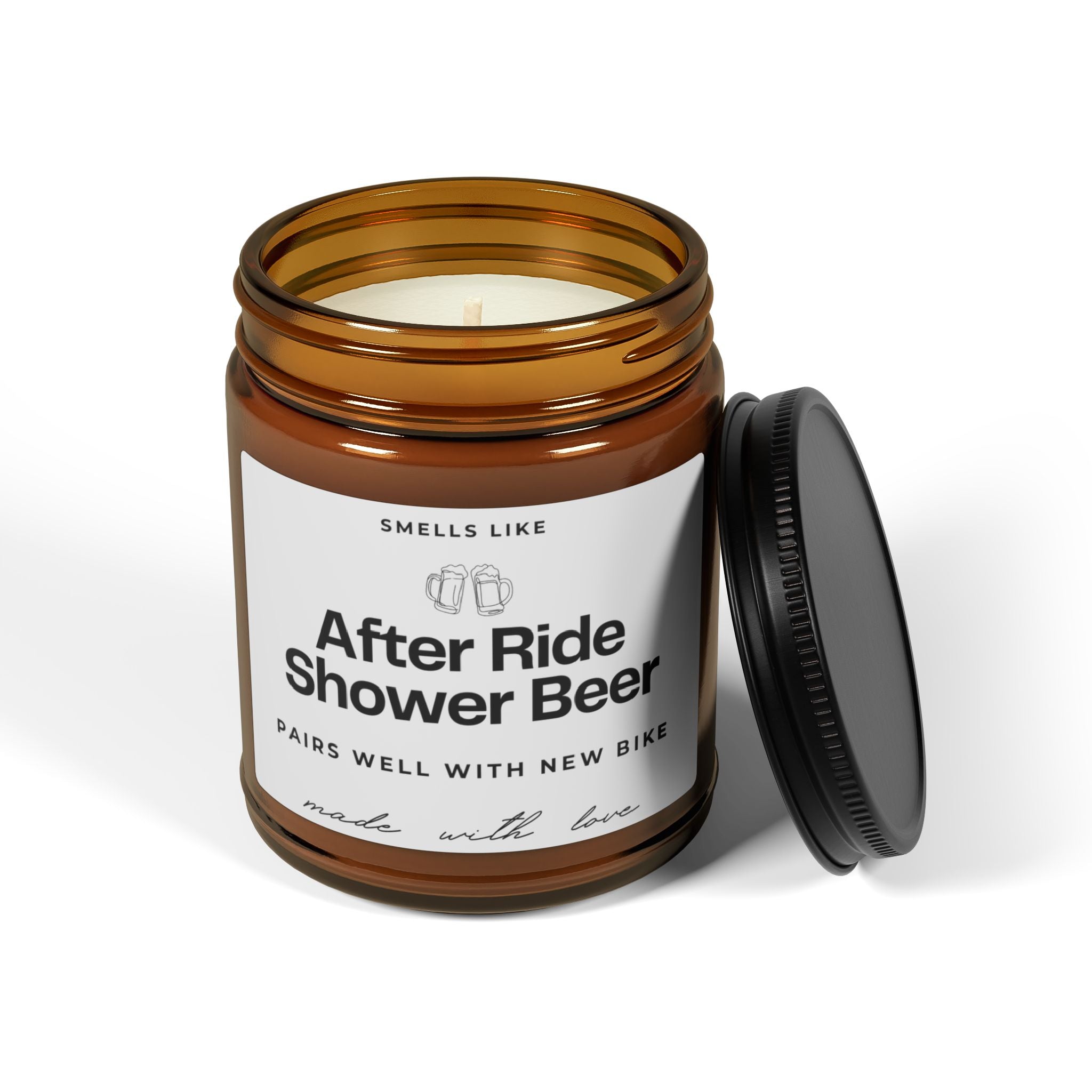 Smells Like After Ride Shower Beer Soy Candle Bike Lover Candle