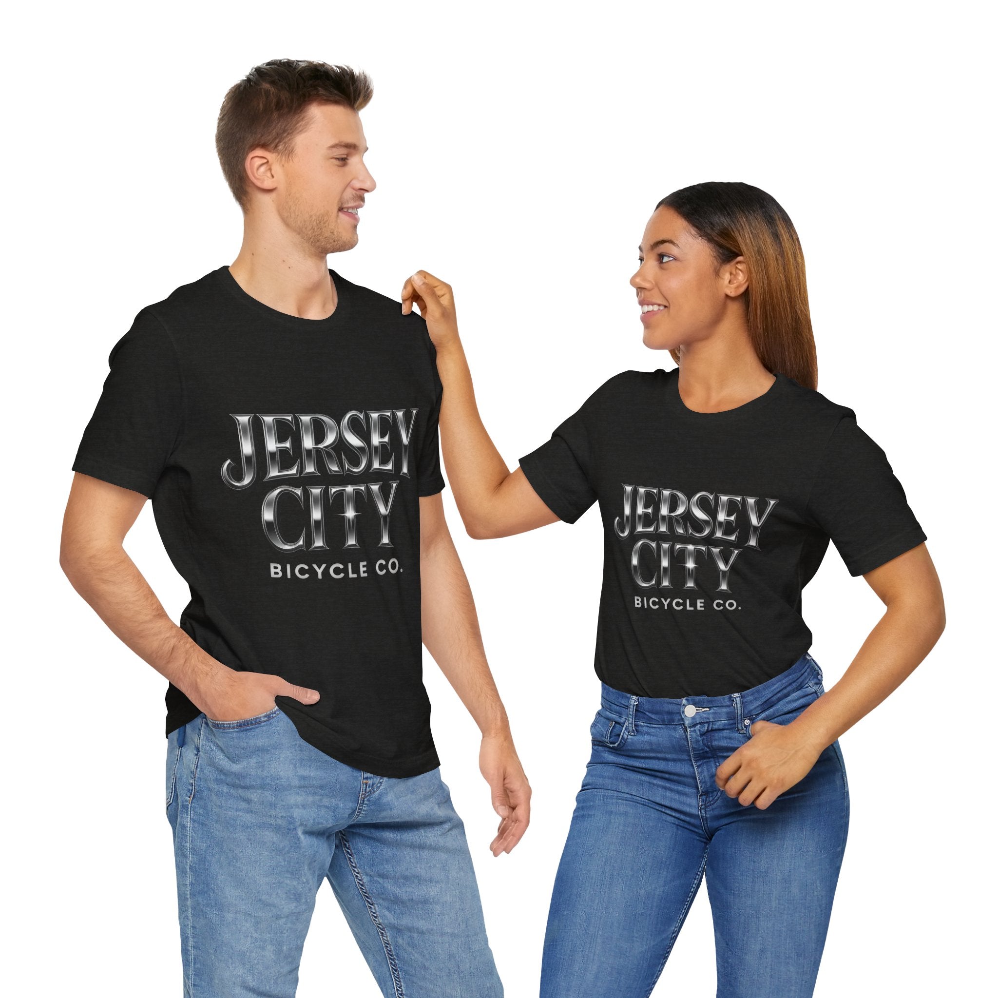 Jersey City Bicycle Co. Tee — Vintage Silver Logo T-Shirt