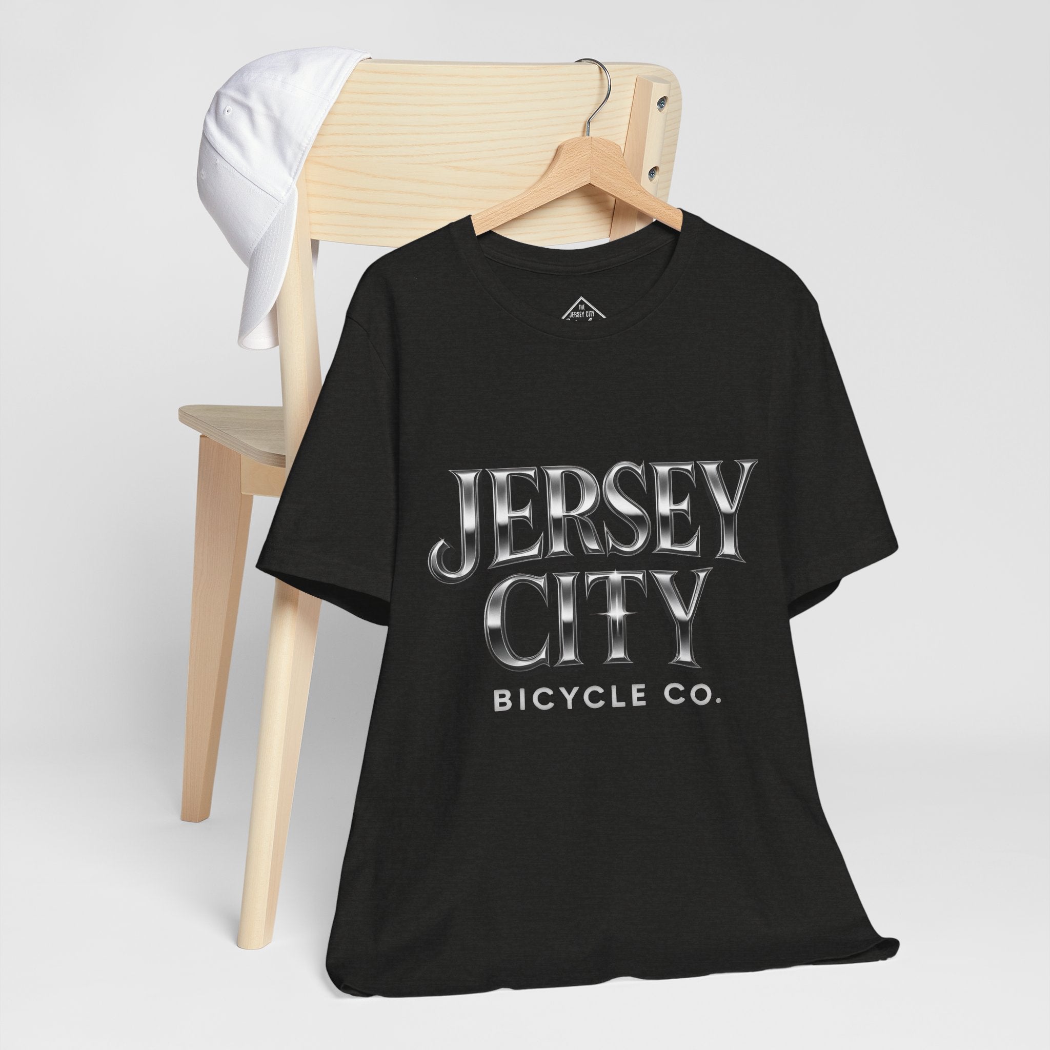Jersey City Bicycle Co. Tee — Vintage Silver Logo T-Shirt