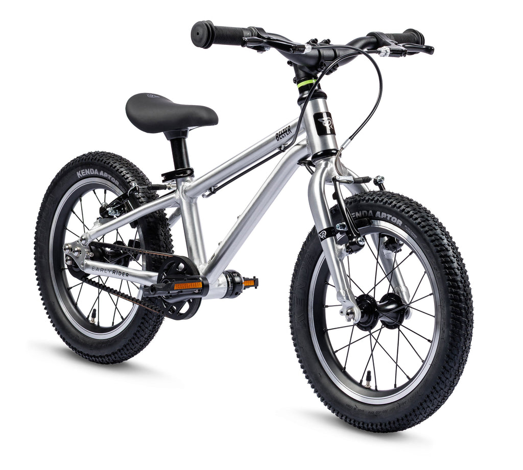 Early Rider Belter 14 kids bike in Brushed Aluminium