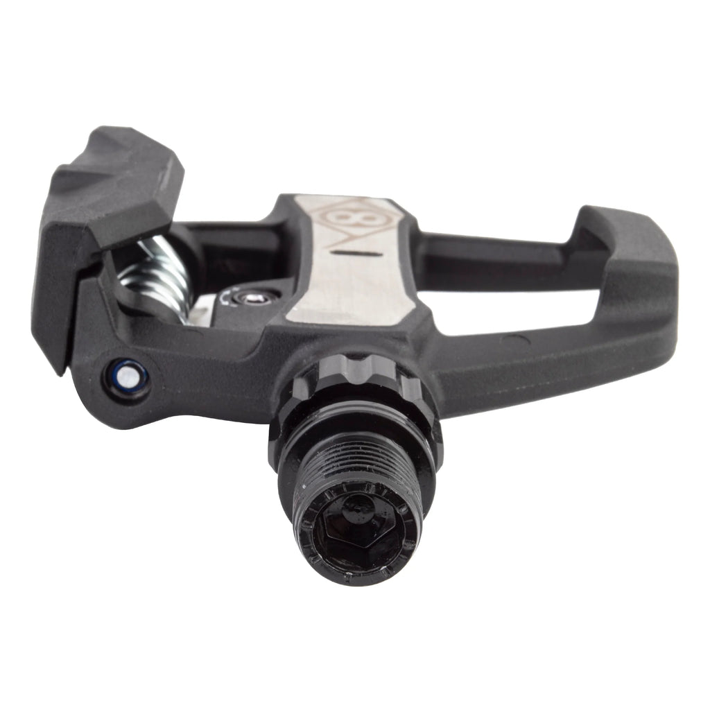 Origin8 Look Keo compatible road bike pedals with cleats black single sided clipless pedals
