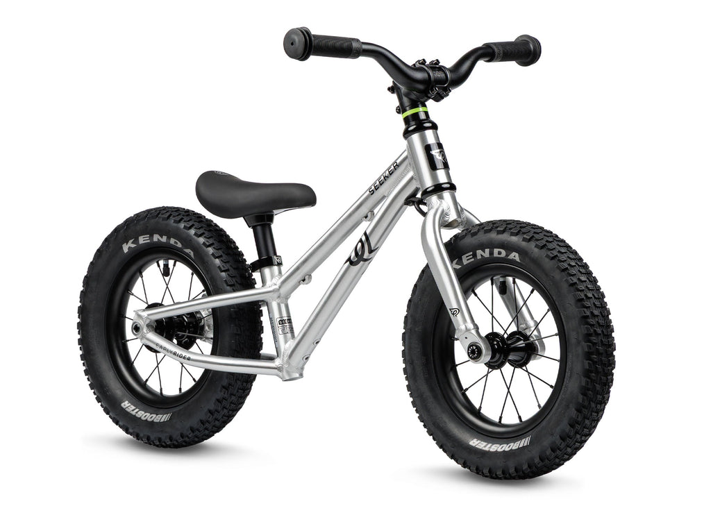 Early Rider Seeker 12 kids bike in Brushed Aluminium