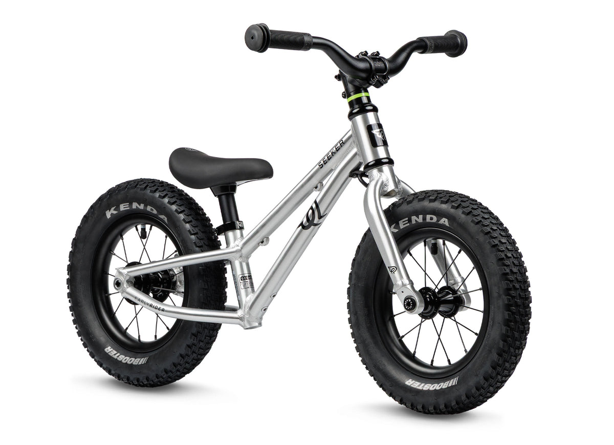 Early Rider Seeker 12 kids bike in Brushed Aluminium
