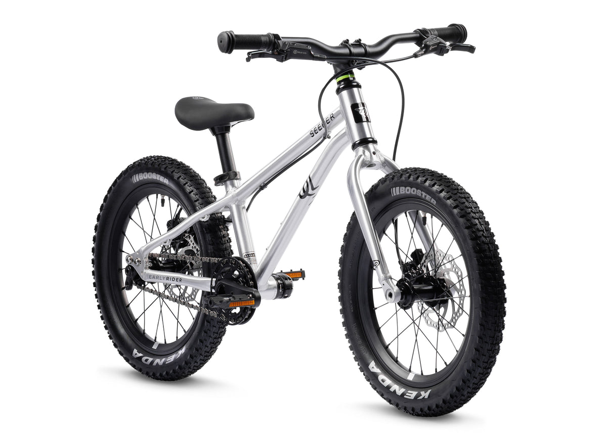 Early Rider Seeker 16 kids bike in Brushed Aluminium