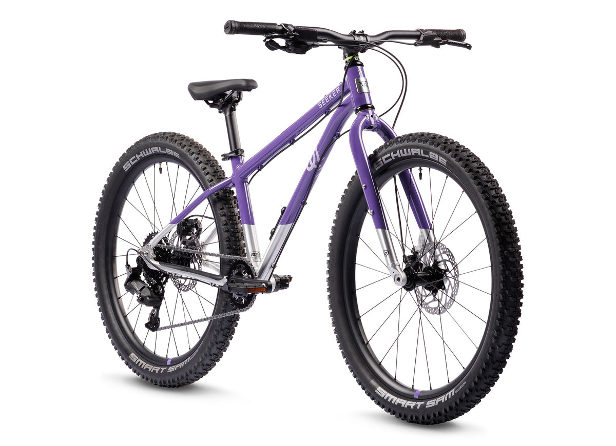 Early Rider Seeker 24 kids bike in Electric Purple/Brushed