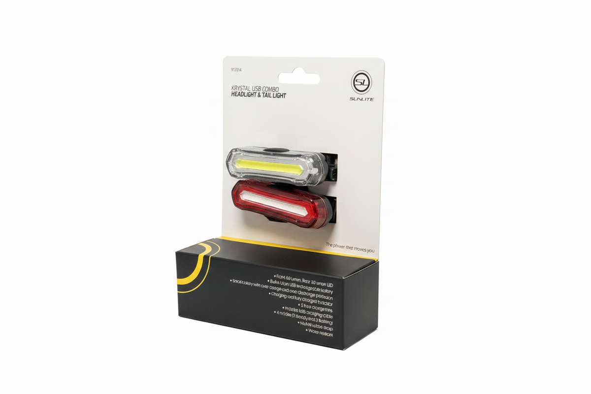 Sunlite Krystal USB front and rear bike light set at The Jersey City Bicycle Company