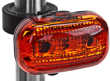 Bicycle tail light with red glow 