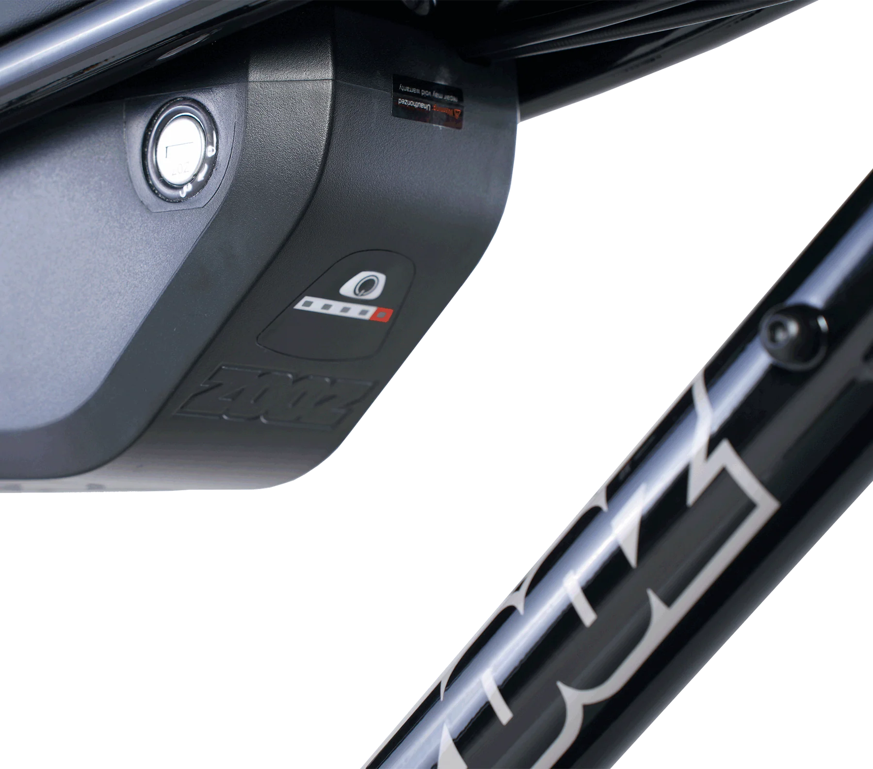Close-up of a car's interior door panel with a visible brand logo.