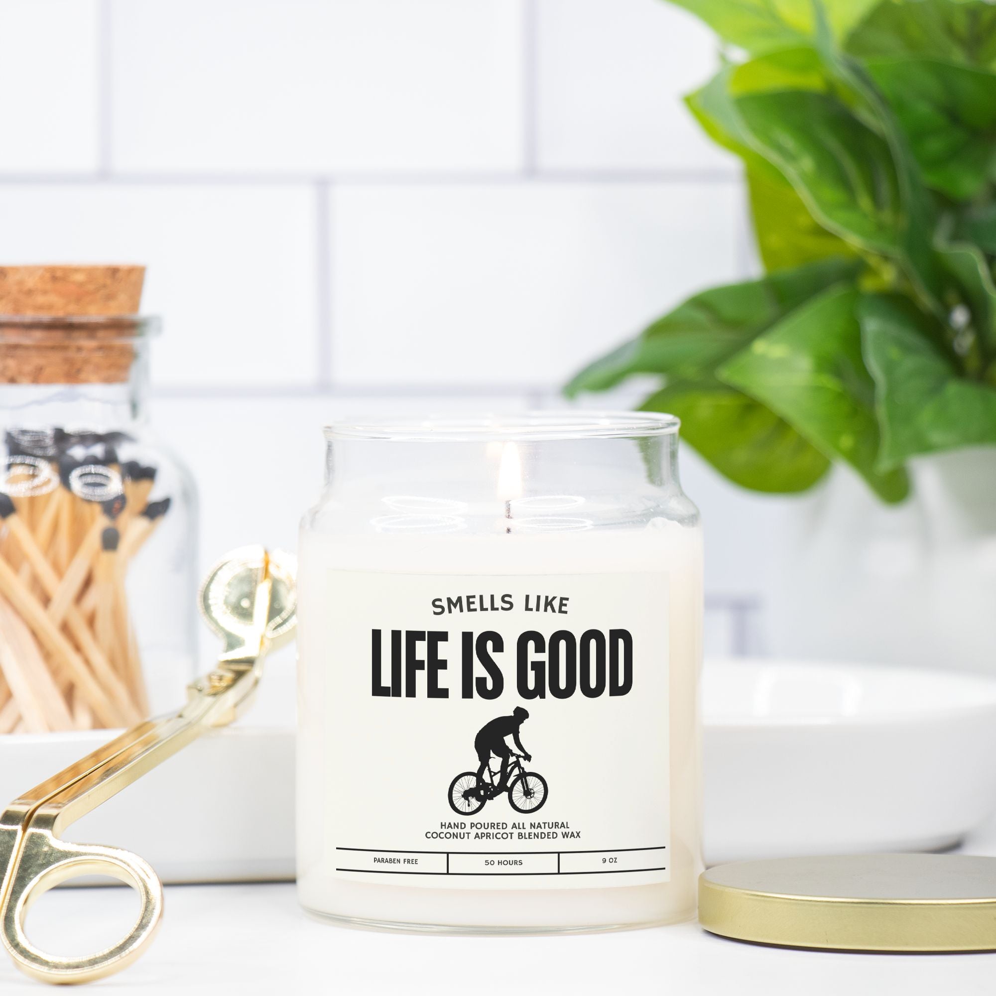 Cycling Gift for Him/Her –Smells Like Life is Good  • Cyclist Present • Minimal Apothecary Aesthetic