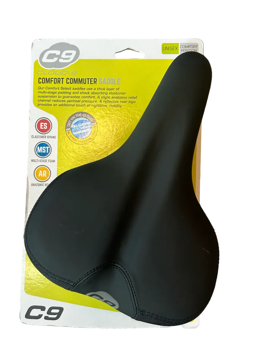 Cloud-9, Cloud 9 Saddle, Comfort Commuter, Bike Saddle, Bike Seat, Comfort Bike Seat, Commuter Bike Seat,