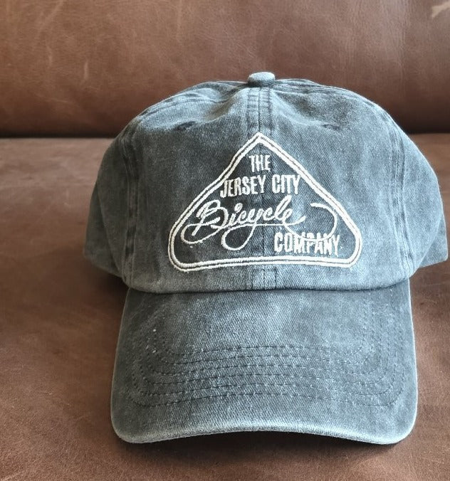 The Jersey City Bicycle Company Hat — washed black, front