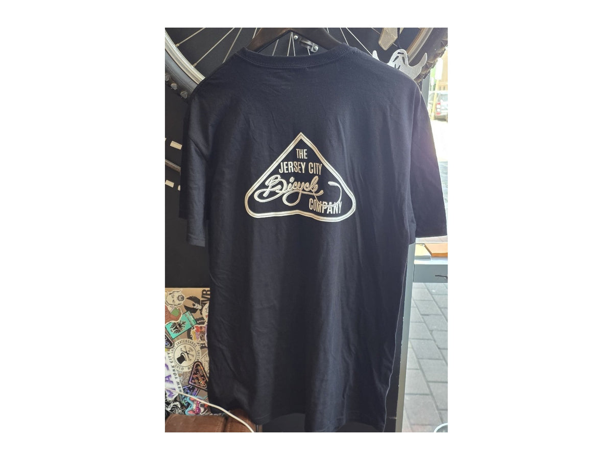 JCBC Logo Tee — back, large Jersey City Bicycle Company logo print