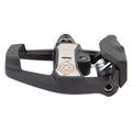 Black bicycle pedal with a brand logo on a white background