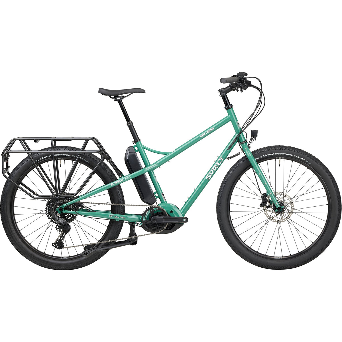 Previously Pedaled Surly Skid Loader Cargo Ebike - 27.5'' Steel Illegal Smile Green Medium GRADE