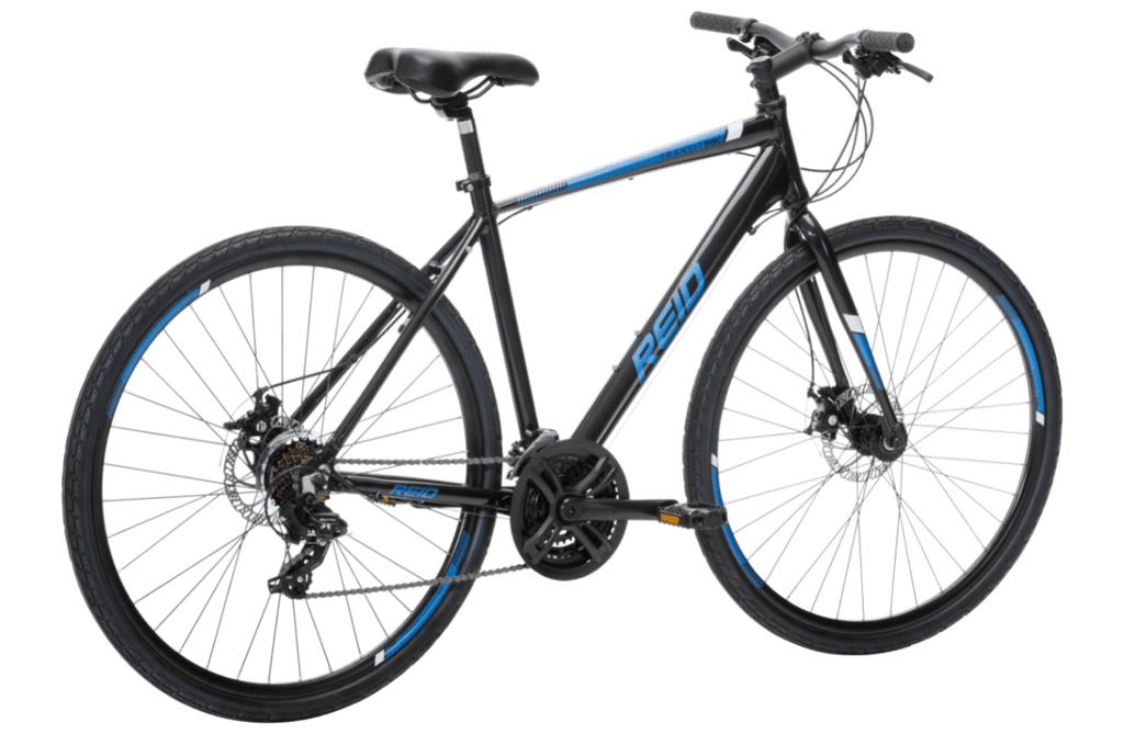 Reid Transit Disc commuter bike in black, drive side